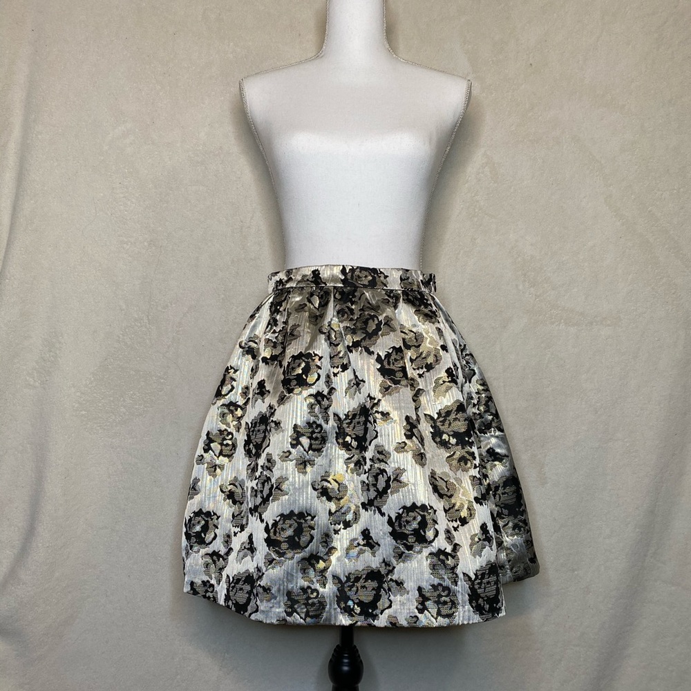 Puffy Gold Floral Skirt